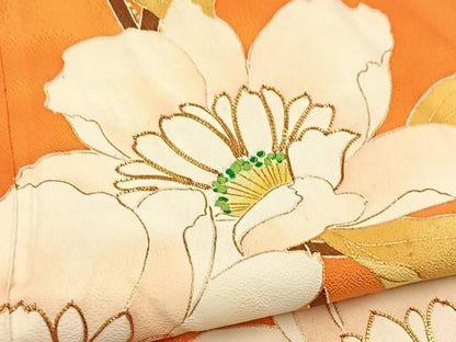 平和屋着物■豪華振袖　駒刺繍　籠目花文　金彩　正絹　逸品　BAAY9484yc