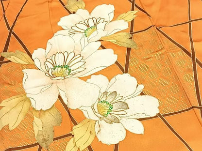 平和屋着物■豪華振袖　駒刺繍　籠目花文　金彩　正絹　逸品　BAAY9484yc