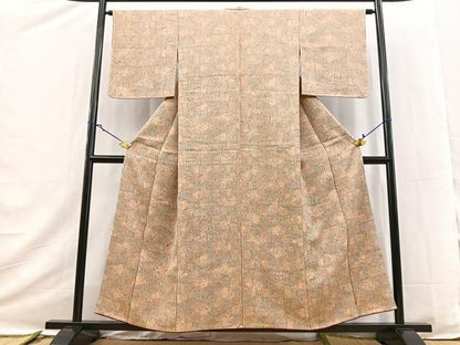 平和屋着物■上質な小紋　石畳文　正絹　逸品　未使用　BAAY9480yc