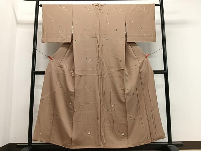 平和屋着物■上質な小紋　花丸文　金彩　正絹　逸品　CABN9233ua