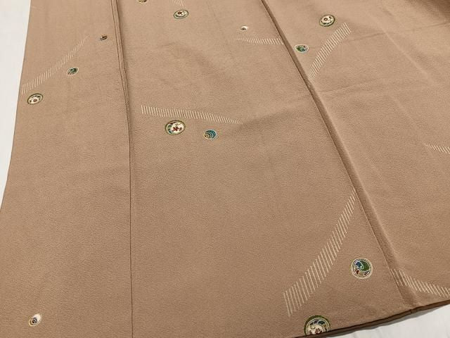 平和屋着物■上質な小紋　花丸文　金彩　正絹　逸品　CABN9233ua
