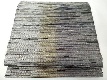平和屋着物●両面　六通柄袋帯　霞文　銀糸　正絹　逸品　CABN8292hy