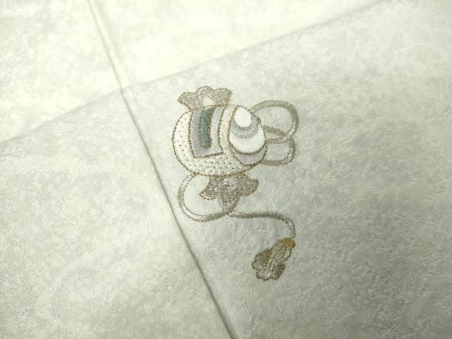 平和屋着物▽訪問着　単衣　総刺繍　宝尽くし　暈し染め　金銀糸　ロング丈　正絹　逸品　DABL4150cd