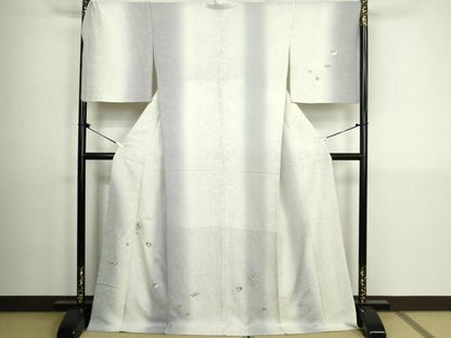 平和屋着物▽訪問着　単衣　総刺繍　宝尽くし　暈し染め　金銀糸　ロング丈　正絹　逸品　DABL4150cd