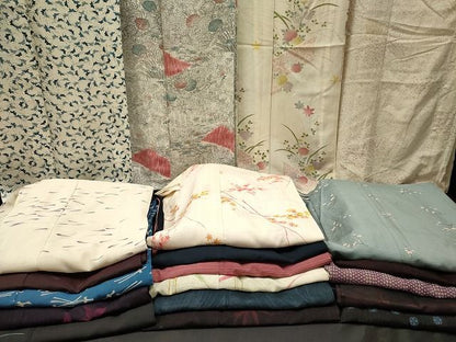 平和屋本店■夏物 小紋 絽 紗 まとめて20点 蝶 松竹梅 手描き 花柄 着用可能多数 全て正絹 se0067