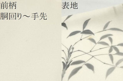平和屋着物●塩瀬　九寸名古屋帯　手描き　休み鳥葡萄枝葉文　正絹　逸品　CABN8385hy