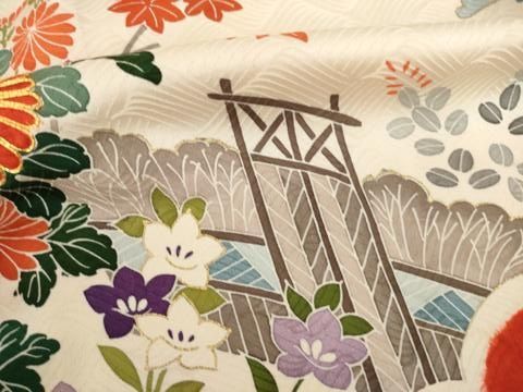 平和屋着物●豪華振袖　絞り　駒刺繍　風景花文　正絹　逸品　AABN6019ck