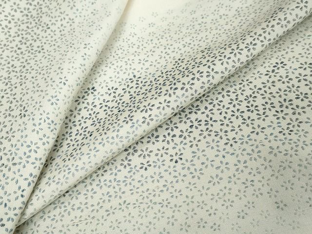 平和屋着物●上質な紬　藍　横段花文　正絹　逸品　DABL1092ud