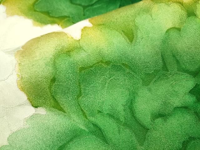 平和屋着物●豪華振袖　地紋起こし　草花文　正絹　逸品　DABL2399fe
