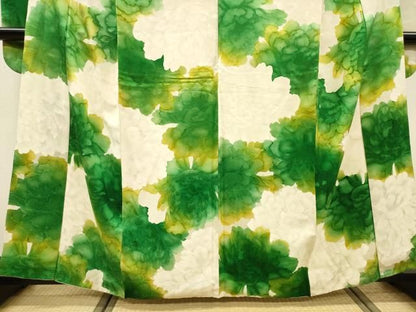平和屋着物●豪華振袖　地紋起こし　草花文　正絹　逸品　DABL2399fe