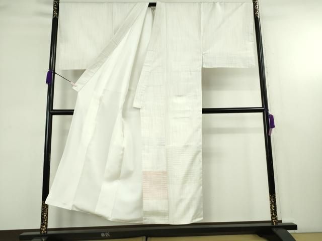 平和屋本店●極上　男性　本場大島紬　白大島　訪問着　キングサイズ　横段文　逸品　未使用　DZAB6828kh6