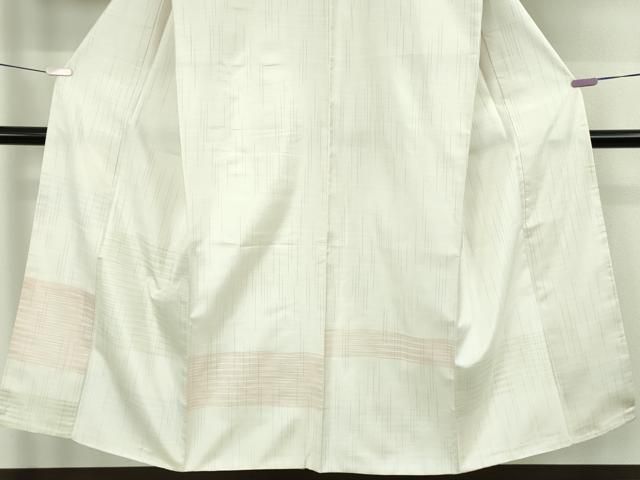 平和屋本店●極上　男性　本場大島紬　白大島　訪問着　キングサイズ　横段文　逸品　未使用　DZAB6828kh6