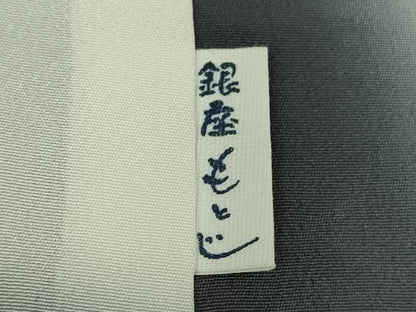 平和屋本店●極上　銀座もとじ　伝統工芸士　保科信　江戸小紋　寄せ小紋柄　黒×錫色　たとう紙付き　逸品　DZAB6376kh6