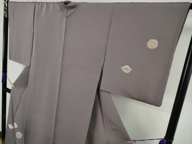 平和屋本店●極上　山口静樹　山口美術織物　訪問着　唐錦御衣　菱の丸聚文　紫鼠色地　冊子付き　逸品　DZAB6739kh6