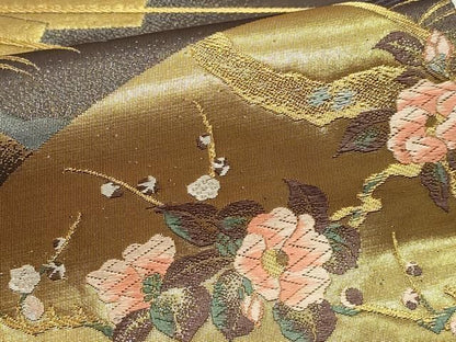 平和屋本店▼六通柄袋帯　唐織　九百織　京百景　本金箔　正絹　逸品　DABK5974sf