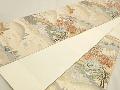 平和屋本店▼六通柄袋帯　古典錦　本金二重箔　正絹　逸品　DABL7521sf