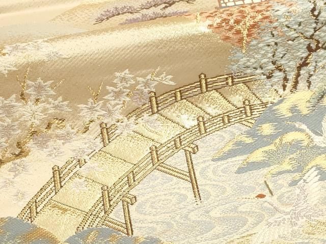 平和屋本店▼六通柄袋帯　古典錦　本金二重箔　正絹　逸品　DABL7521sf
