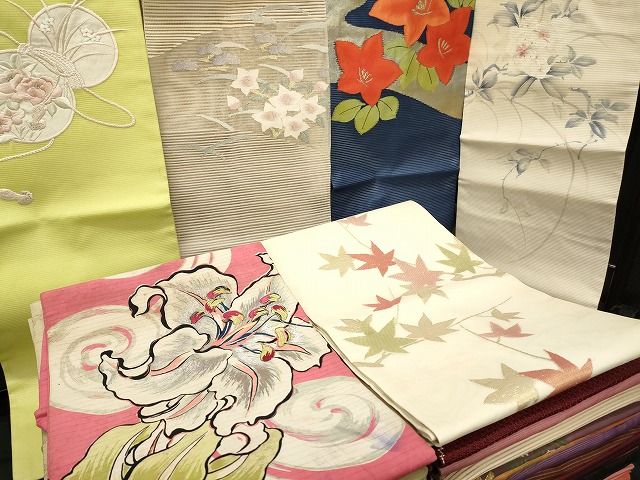 平和屋本店■夏物 名古屋帯 絽 紗 まとめて 50点 手描き 刺繍 金銀糸 羅 絽綴れ すくい織 花柄 など 未使用品あり 全て正絹 ppp0059w
