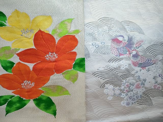 平和屋本店■名古屋帯 まとめて100点 鳥 能 花柄 刺繍 金銀糸 など 着用可能多数 未使用品あり 全て正絹 se0073