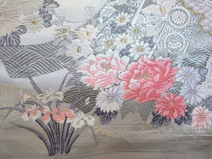 平和屋本店■名古屋帯 まとめて100点 鶴 蝶 葡萄 花柄 駒刺繍 金銀糸 など 着用可能多数 未使用品あり 全て正絹 se0074