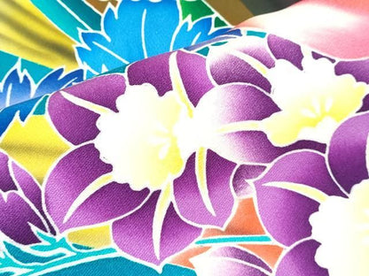 平和屋本店●お引きずり・お引き摺り・引き振袖　和装　結婚式　舞妓　芸妓　芸者　衣装　駒刺繍　草花文　逸品　DABL4307cd