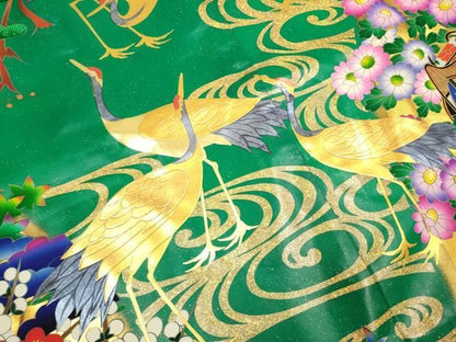 平和屋本店●本手描友禅作家 秋山章 色打掛 お引きずり 和装 婚礼 結婚式 花嫁 神社挙式 御所車風景飛鳥花文 正絹 逸品 DABL4308cd