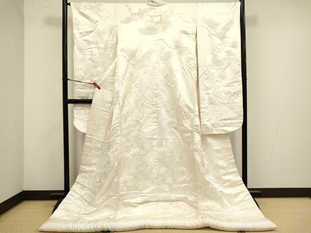 平和屋本店●白無垢　白打掛　お引きずり　和装　婚礼　結婚式　花嫁　神社挙式　総刺繍　飛鶴花文　逸品　DABL4309cd
