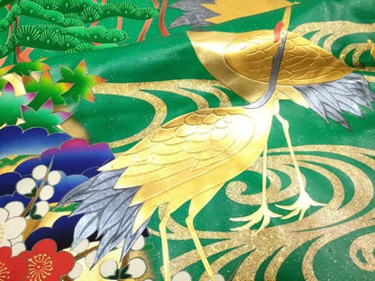 平和屋本店●本手描友禅作家 秋山章 色打掛 お引きずり 和装 婚礼 結婚式 花嫁 神社挙式 御所車風景飛鳥花文 正絹 逸品 DABL4308cd