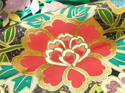 平和屋本店●色打掛　お引きずり　和装　婚礼　結婚式　花嫁　神社挙式　向かい鳥花文　金銀彩　逸品　DABL4314cd