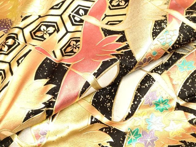 平和屋本店●色打掛　お引きずり　和装　婚礼　結婚式　花嫁　神社挙式　飛鳥花文　金彩　逸品　DABL4306cd