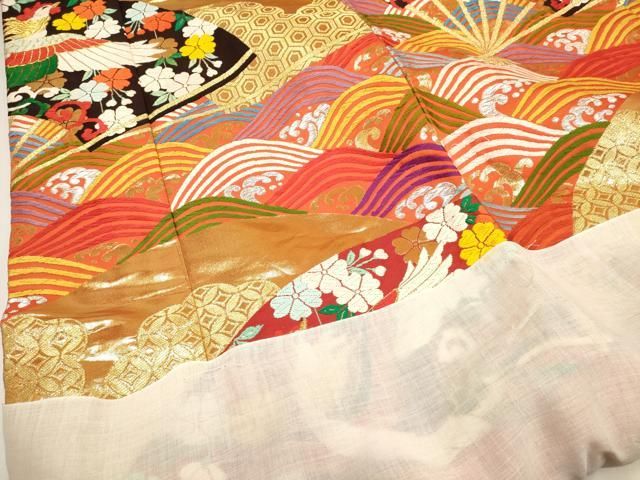平和屋本店●色打掛　お引きずり　和装　婚礼　結婚式　花嫁　神社挙式　唐織　扇面鳳凰花文　金糸　正絹　逸品　DABL4321cd