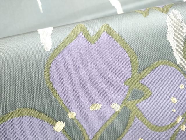 平和屋着物●世界的人形師　辻村寿三郎　ジュサブロー　六通柄袋帯　舞桜文　金糸　正絹　逸品　CABO1714hy