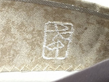 平和屋着物●西陣の名門　加納幸謹製　太鼓柄袋帯　唐織　草花文　金糸　引箔　正絹　逸品　CABO1706hy