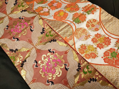 平和屋本店■子供帯 まとめて 35点 鶴 蝶 松竹梅 花柄 金銀糸 など 着用可能多数 未使用品ありse0080