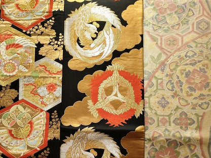 平和屋本店■袋帯 西陣 まとめて 100点 鳳凰 向かい鶴 尾長鳥 蝶 更紗 花柄 七宝 宝相華 佐賀錦 金銀糸 など 着用可能多数 全て正絹 se0085
