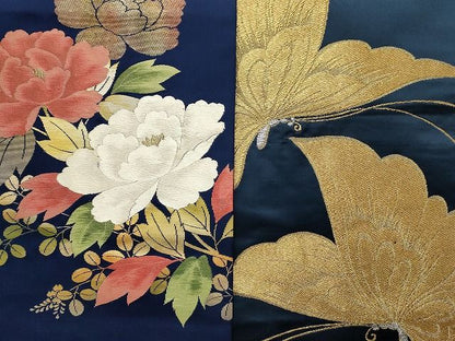 平和屋本店■名古屋帯 まとめて100点 鶴 鴛鴦 蝶 風景 花柄 手描き 駒刺繍 刺繍 金銀糸 など 着用可能多数 未使用品あり 全て正絹 ppp0071