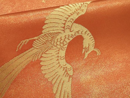 平和屋本店▼太鼓柄袋帯　正倉院花鳥文　本金糸　正絹　逸品　DABL7859sf