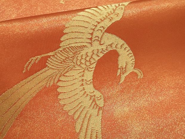 平和屋本店▼太鼓柄袋帯　正倉院花鳥文　本金糸　正絹　逸品　DABL7859sf