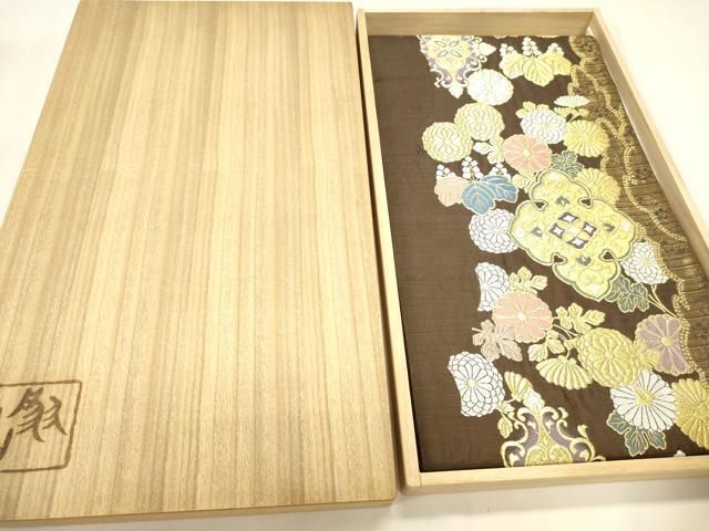 平和屋本店▼六通柄袋帯　桃山文化の粋　高台院純金箔　反端・共箱付き　正絹　逸品　DABL7911sf