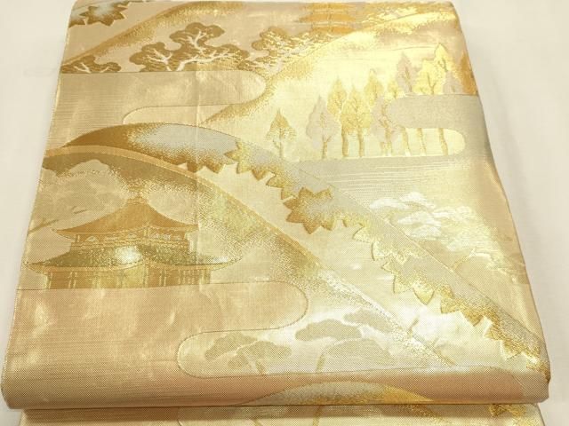 平和屋本店▼佐賀錦　六通柄袋帯　都の四季　弐拾四金箔九百錦　正絹　逸品　DABL7904sf