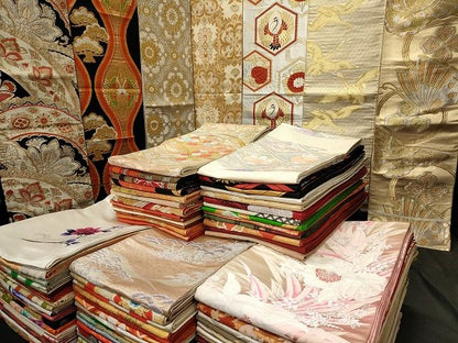 平和屋本店■袋帯 西陣 まとめて 100点 向かい鳳凰 向かい鶴 蝶 更紗 宝相華 服部織物謹製 手描き 金銀糸 着用可能多数 全て正絹 se0093