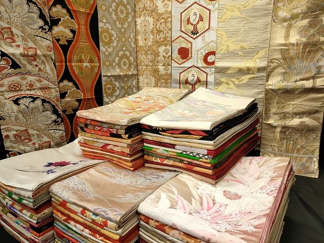 平和屋本店■袋帯 西陣 まとめて 100点 向かい鳳凰 向かい鶴 蝶 更紗 宝相華 服部織物謹製 手描き 金銀糸 着用可能多数 全て正絹 se0093