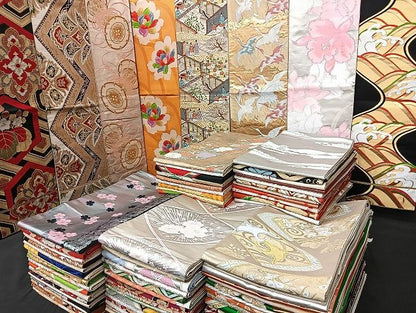 平和屋着物■袋帯 西陣 まとめて100点 鶴 人物 風景 更紗 花柄 楽器 立波 正倉院 西陣あさぎ謹製 証紙付き 未使用品あり 全て正絹 mmm1716