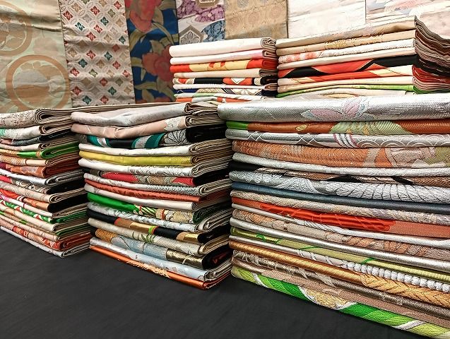 平和屋着物■袋帯 西陣 まとめて100点 向かい鶴 人物 蝶 風景 花柄 七宝 正倉院 金銀糸 など 着用可能多数 未使用品あり 全て正絹 mmm1715