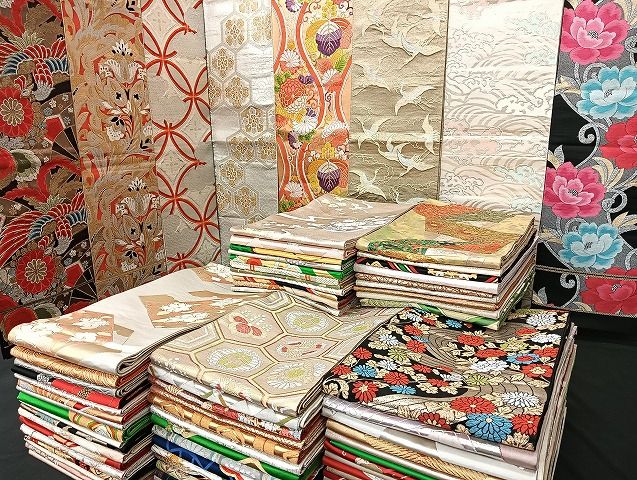 平和屋着物■袋帯 西陣 まとめて100点 鳳凰 向い鶴 向い鳥 向い蝶 更紗 立波 七宝 正倉院 佐賀錦 証紙付き 未使用品あり 全て正絹 mmm1719