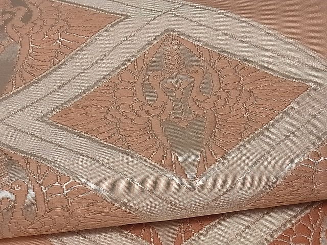 平和屋着物■六通柄袋帯 唐織 菱双鶴文 銀糸 逸品 ng2691