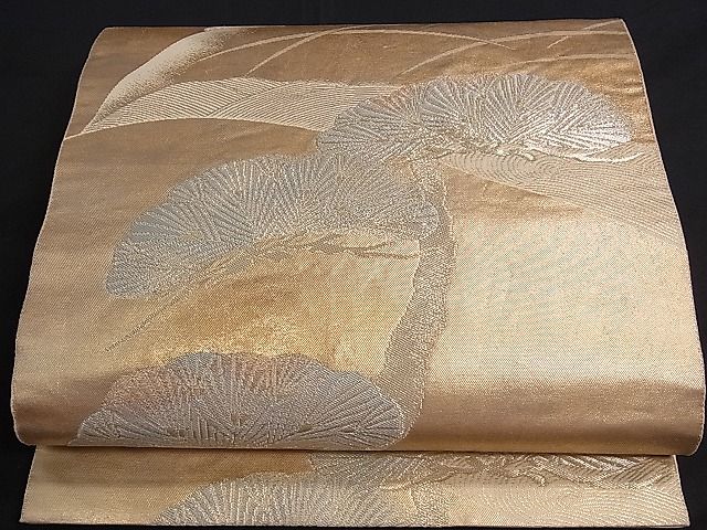 平和屋着物■六通柄袋帯 芝草枝松文 金銀糸 逸品 ng2997