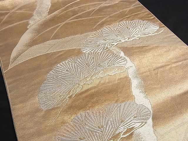 平和屋着物■六通柄袋帯 芝草枝松文 金銀糸 逸品 ng2997