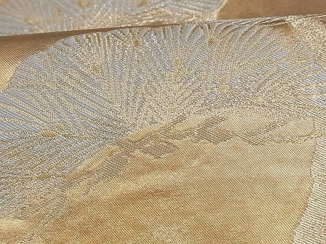 平和屋着物■六通柄袋帯 芝草枝松文 金銀糸 逸品 ng2997