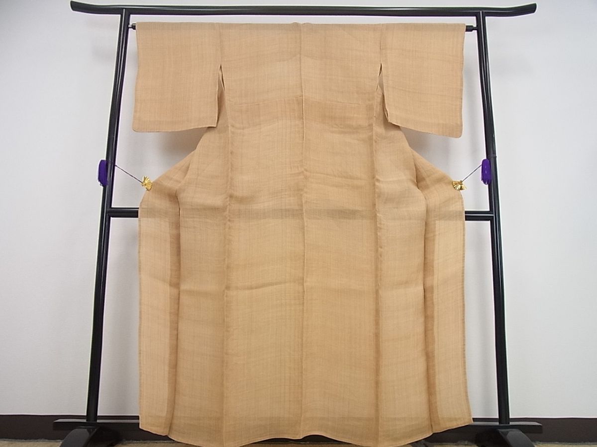 平和屋本店＊希少 夏物 喜如嘉の芭蕉布 手積み芭蕉糸100％ 色無地 逸品3s627